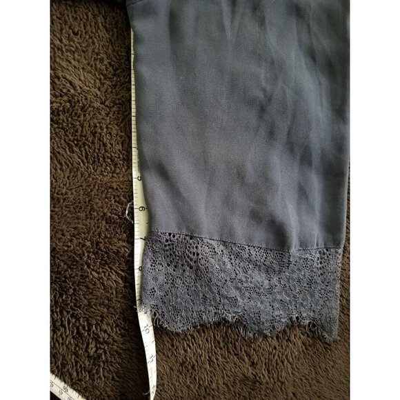 Divided H&M Gray Sheer Open Front Jacket/Cardigan Lace Trim 3/4Sleeve Size 4 - Picture 5 of 7